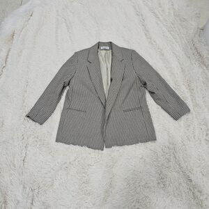 VTG,Women's Black and White Houndstooth Blazer